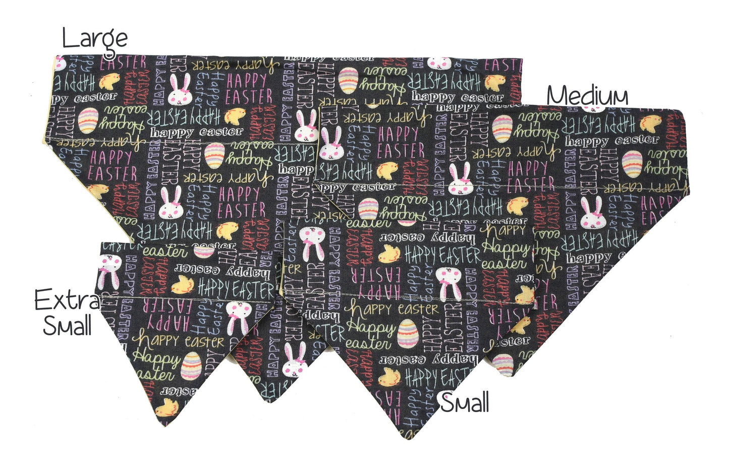 Happy Easter in Chalkboard Scribbles Pet Scarf-1