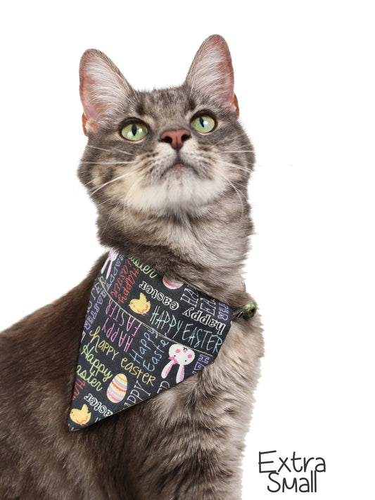 Happy Easter in Chalkboard Scribbles Pet Scarf-0