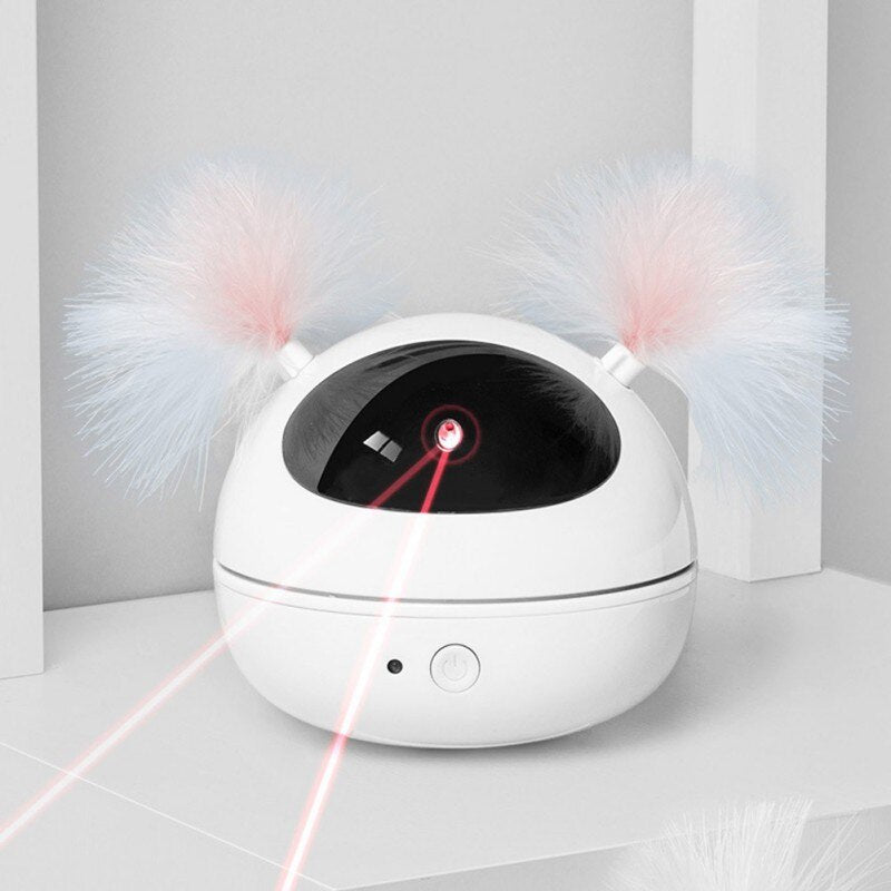 Electric Interactive Cat Toy Ball Feather Infrared Light Tease Tease Cat Stick Toys-3